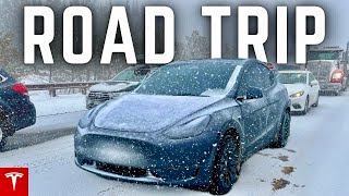 CRAZY 1,800 Mile Tesla Model Y Road Trip - ALL The Weather!