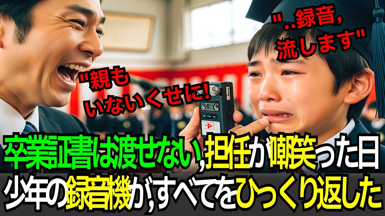 【卒業式で放送】担任「卒業証書は渡さない」少年が“録音”を流した瞬間…全員凍った
