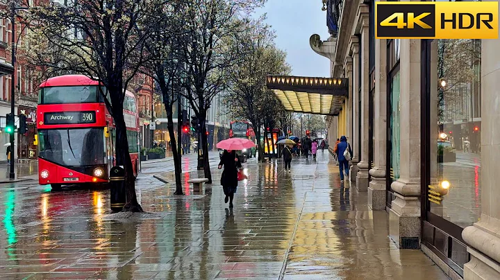 London Rainy Day Walk in Spring - 2024 ☔️  West End Rain Walk [4K HDR]