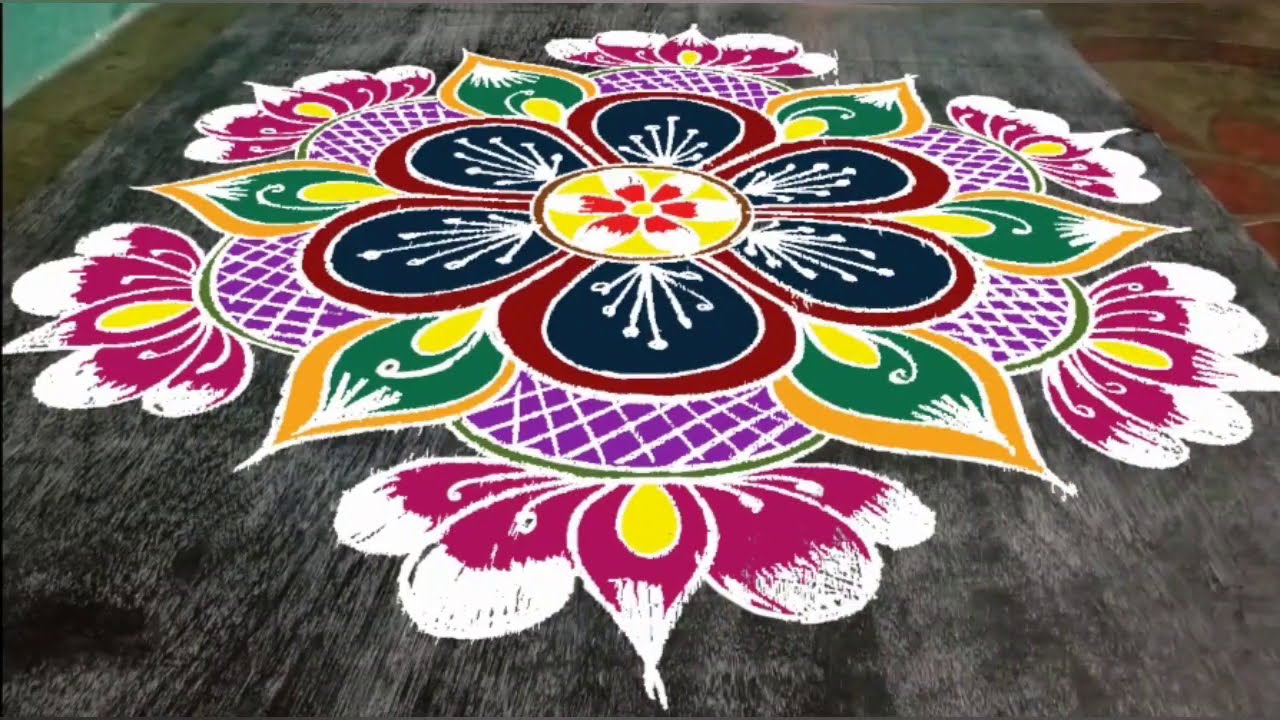 Pongal special creative rangoli 1026 - YouTube