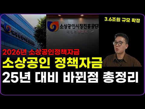 [속보]2025년 소상공인정책자금 공문내용 11가지 완벽 정리 사장님 필수시청(3조6천억원, 1월12일부터 신청)