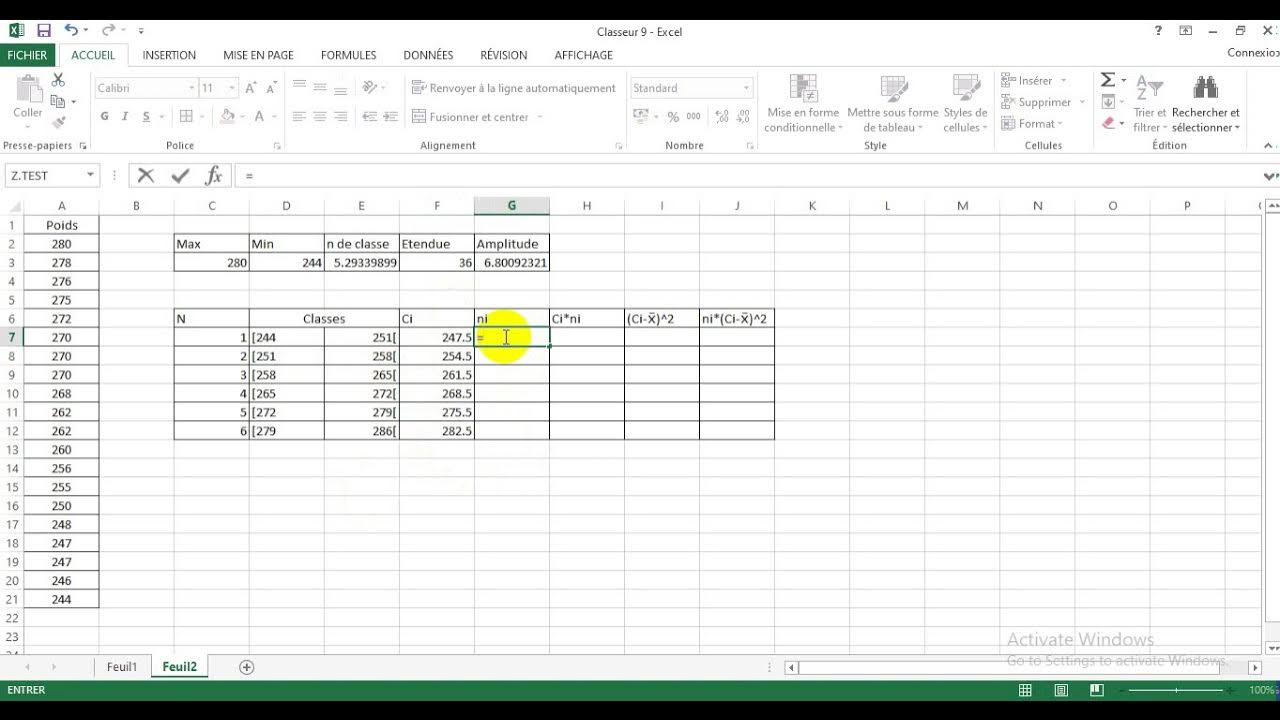 Comment calculer la Moyenne, la Variance, l`Ecarttype et le Coefficient de variation sur Excel Comment calculer la Moyenne, la Variance, l`Ecarttype et le Coefficient de variation sur Excel
