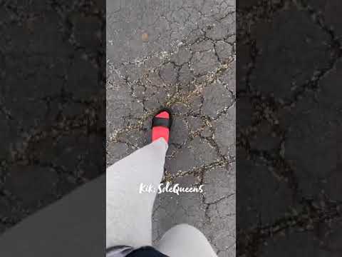 Walking in Nike slides