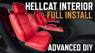 How To Reupholster Car Interior - Challenger Hellcat - Bright Red Leather Conversion screenshot 4