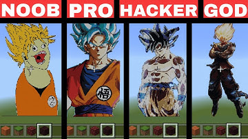 Pixel art (Noob vs Pro vs Hacker vs God) Goku #minecraft #meme #memes #goku