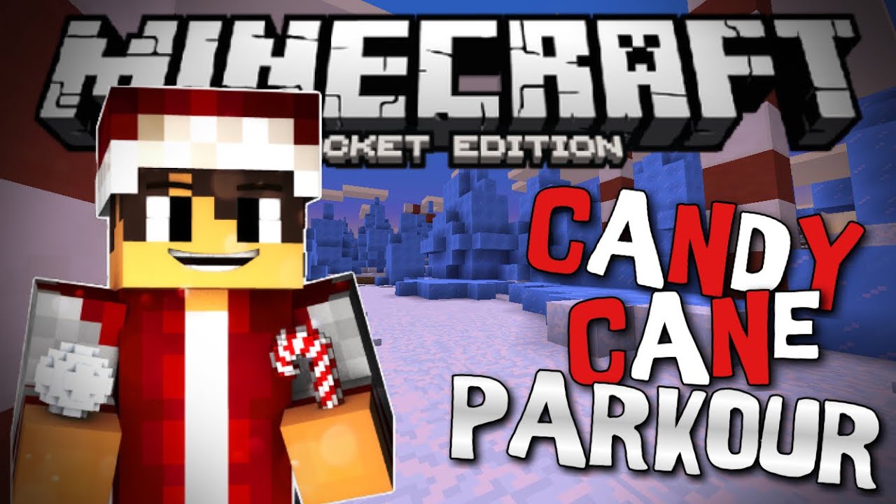 "SUGAR HIGH!" - Minecraft Candy Cane Parkour! (Pocket Edition) - YouTube