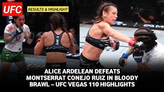 Ufc Vegas 110 Results Total Striking Clinic Alice Ardelean Shuts Down Monserrat Ruiz