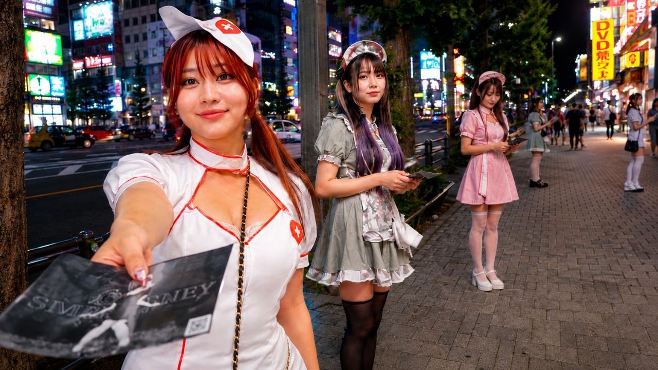 Tokyo's Mysterious Night Zone Full of Standing Cute Girls - YouTube