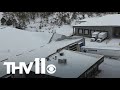Buildings collapsing due to snow weight in Arkansas