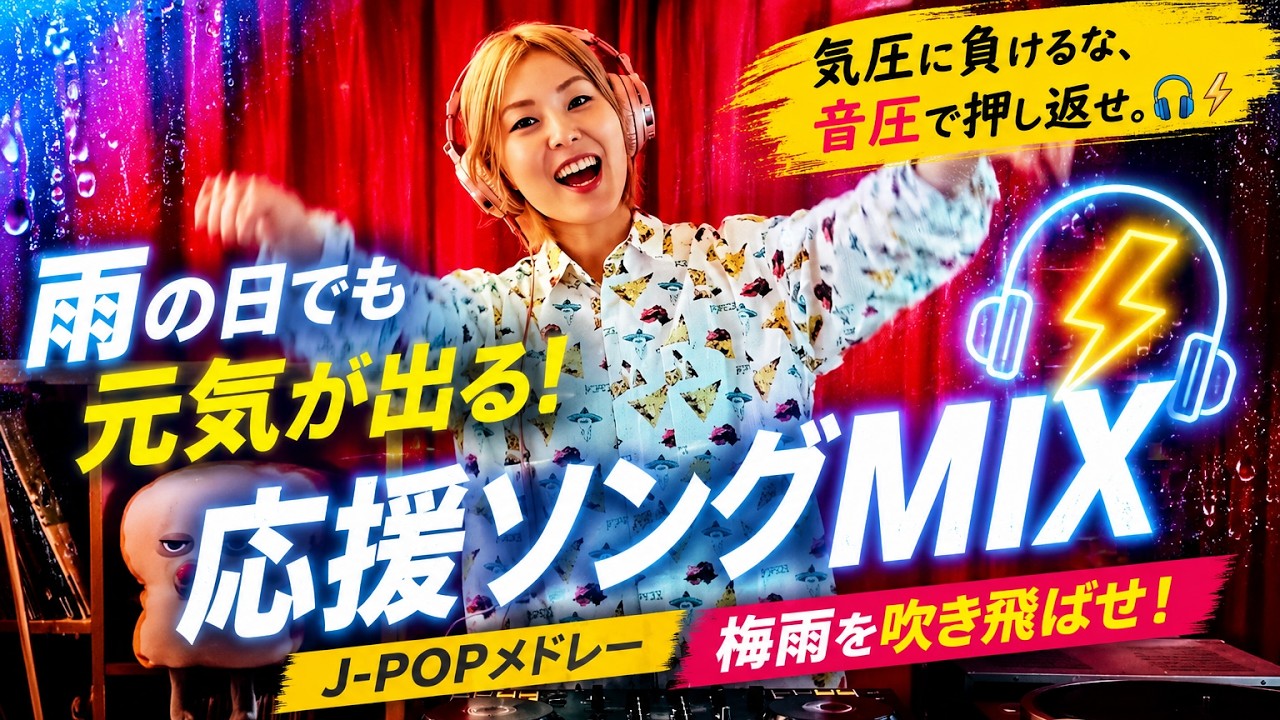 応援ソングMIX】雨の日でも元気が出るJ-POPメドレー｜梅雨を吹き飛ばせ