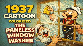 Popeye – The Paneless Window Washer (1937) 🥬 | Colorized | Full Cartoon