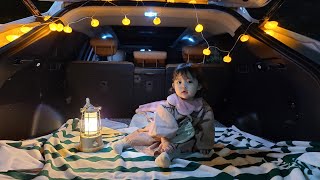 [SUB] Первый автомобильный пикник энергичной корейской малышки! ⛱