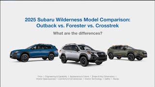 2025 Subaru Wilderness Comparison: Outback vs Forester vs Crosstrek – Which One is Best? Subaru Suv Size Comparison