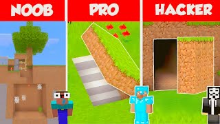 Minecraft Secret Base: Noob vs Pro vs Hacker🤣 (Hindi)