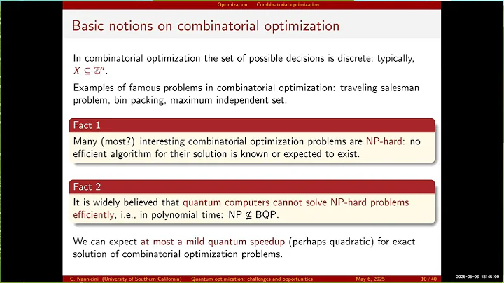 BilQC | Giacomo Nannicini | Quantum optimization: challenges and opportunities