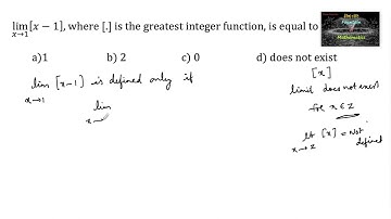 limit x to 1 [x-1]; [.] is greatest integer function,|MCQ|Limits|RD Sharma|CBSE|NCERT|TERM|NEW|CET|
