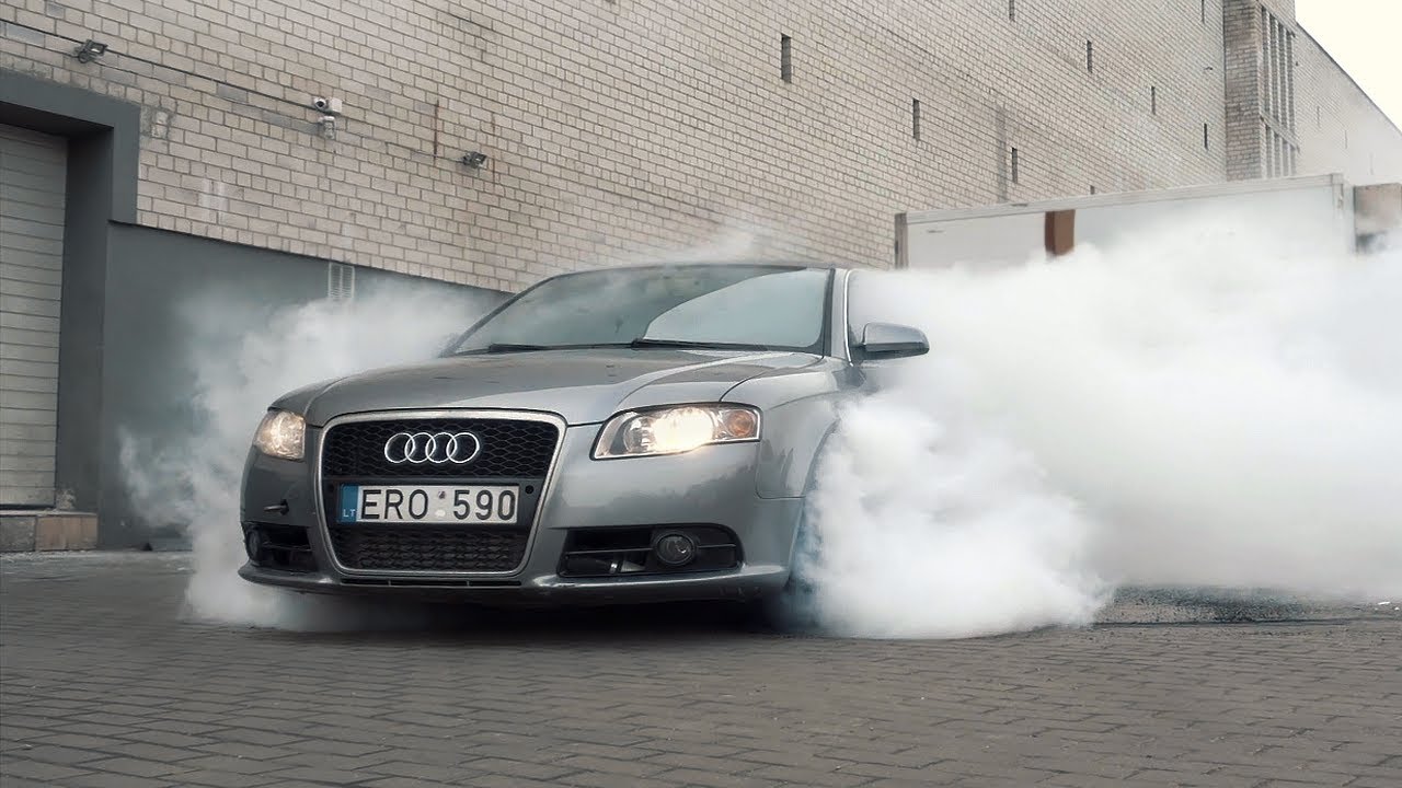 INSANE AUDI A4 QUATTRO TURBO BURNOUT - YouTube