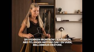 Skyvedør Frontrow med den nye fyllingen Midtone Oak og integrert arbeidsplass.