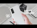 Samsung s20 fe aesthetic unboxing   cloud white  accessories