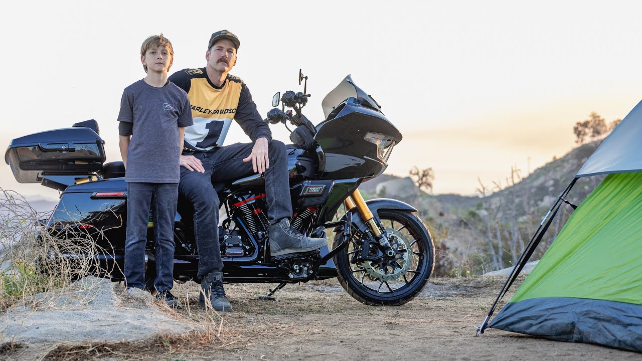 Moto Camping with my Son on a Harley-Davidson