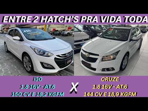 ENTRE 2 CARROS - HYUNDAI i30 G2 X CHEVROLET CRUZE ESPORT6 - PRA FAMILÍA, TRABALHO, VIAJEM E PROJETO