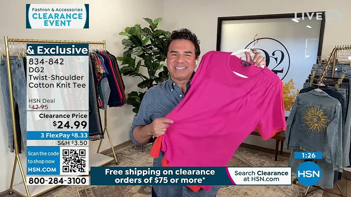 DG2 by Diane Gilman TwistShoulder Cotton Knit Tee