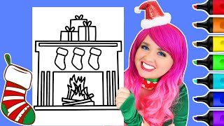 Coloring a Christmas Fireplace Coloring Page Ohuhu Art Markers