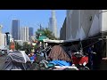 Does Los Angeles  start encampments homeless people in Skid Row?