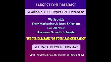 Largest B2B Database Provider List   In Excel Format