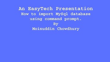 How to import mysql database using command prompt