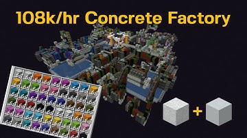 108k/hr Concrete Factory - Concrete & Powder - Minecraft Java Edition 1.16+