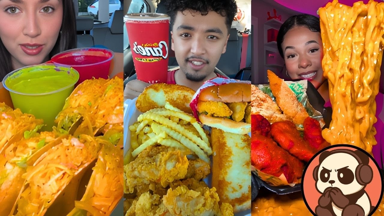 TikTok Mukbang | Raising Canes, Wingstop, Burger King & more | Chompy Reacts & Review