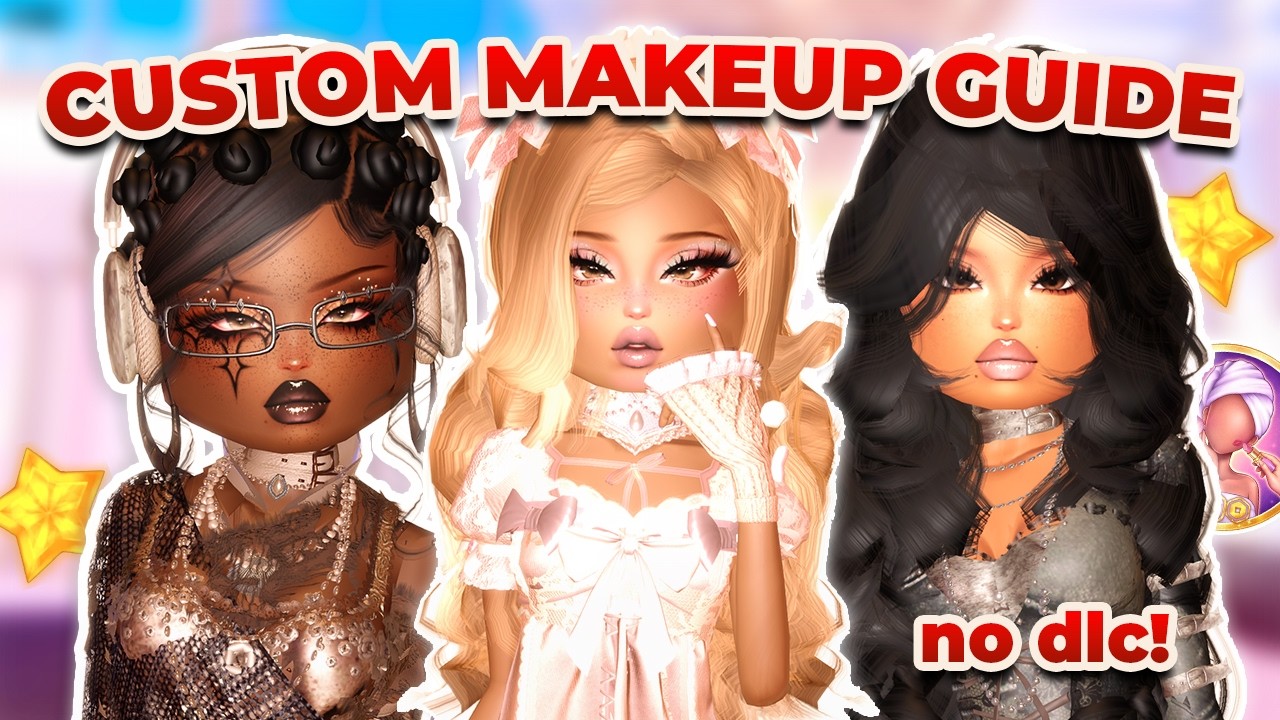 EASY DRESS TO IMPRESS CUSTOM MAKEUP TUTORIALS (no dlc!!)  | roblox ♡