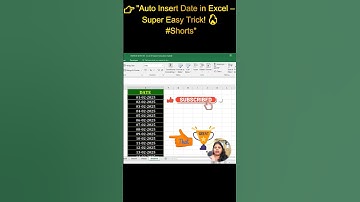 👉 Auto Insert Date in Excel – Super Easy Trick! 🔥 Save Time Like a Pro! ⏳ #Shorts