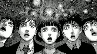Junji Ito Reading Music Beneath the Swirling Lights