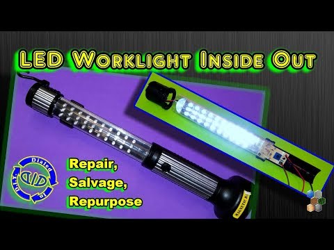 LED Work Light Inside Out - Repair Salvage Or Re-purpose