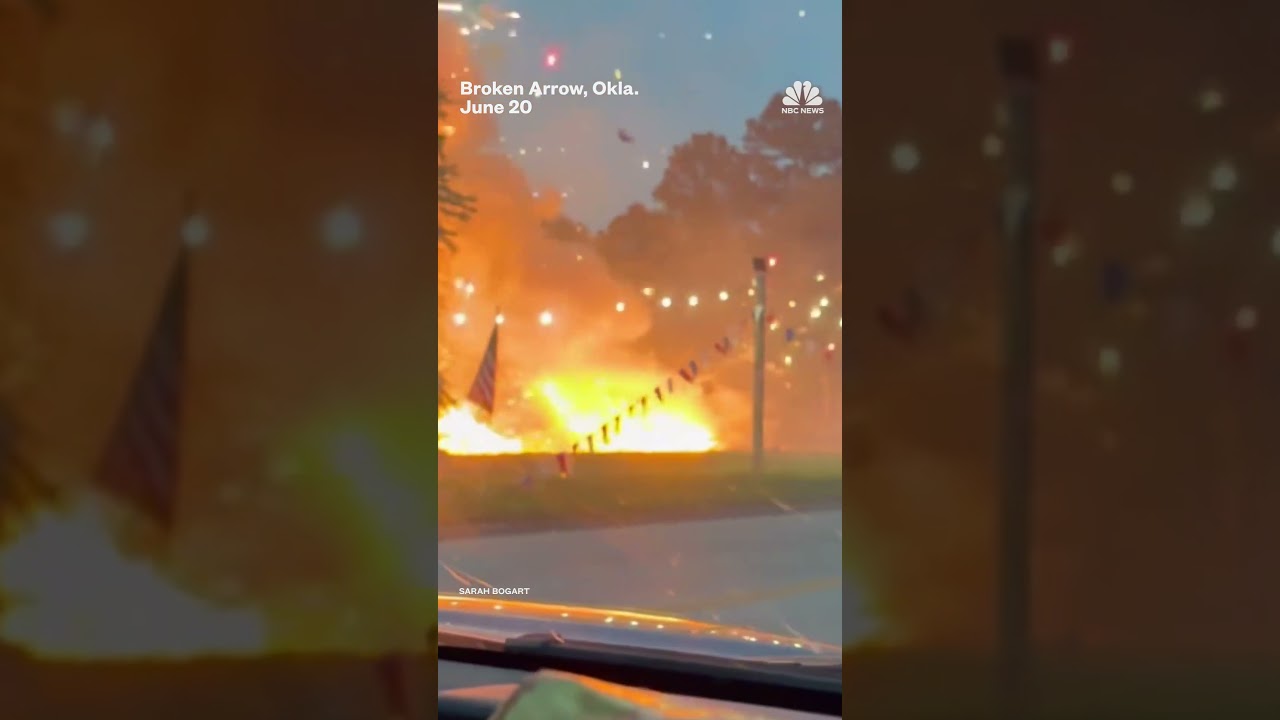 Video shows explosions coming from a fireworks stand after it caught fire