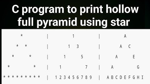 C program to print hollow full pyramid using star * !! C Programming Pattern