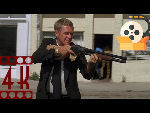 The Getaway 1972 - Police Car Shotgun Shootout Scene - Steve McQueen - Movie Clip UHD 4K
