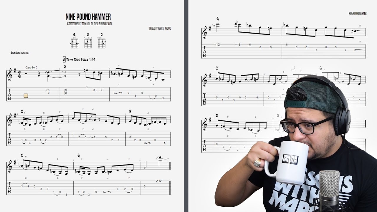 Transcribing Tony Rice's Nine Pound Hammer For Caleb - Free