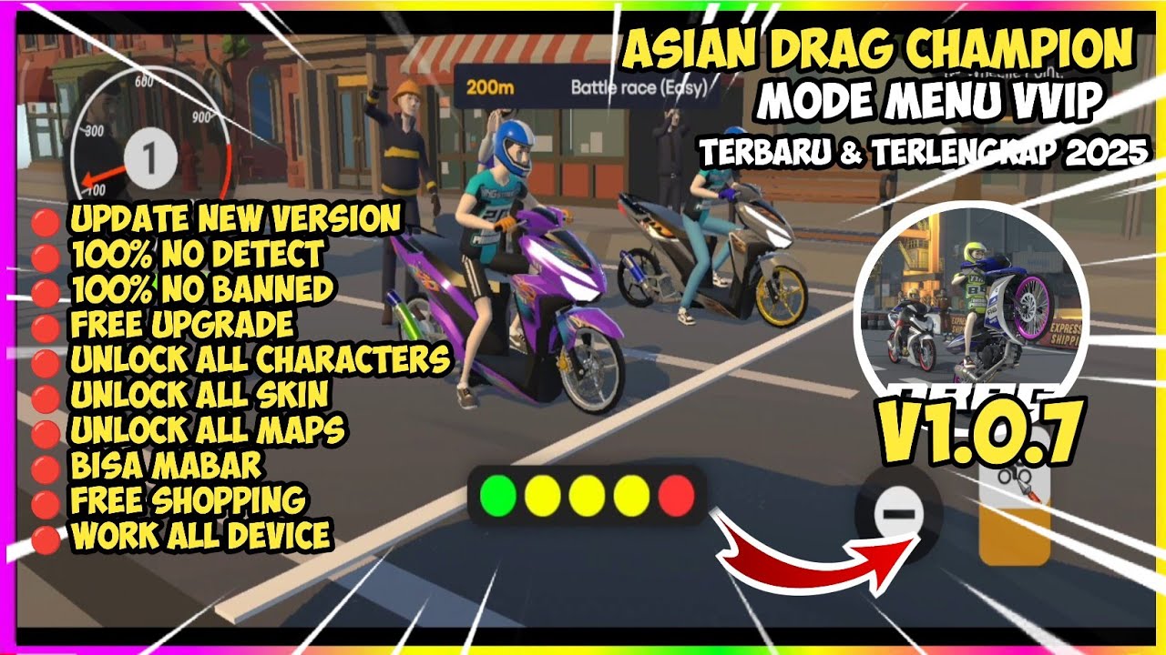 Asian Drag Champion Mod Apk V1.0.7 New 2025 - Unlimited Money & Medal - Bisa Mabar Teman