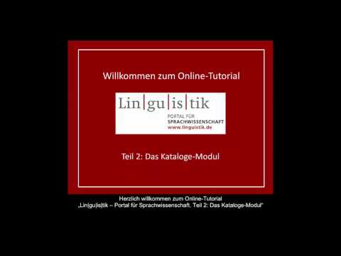 Lin|gu|is|tik – Portal für Sprachwissenschaft. Teil 2: Das Kataloge-Modul [2/3]