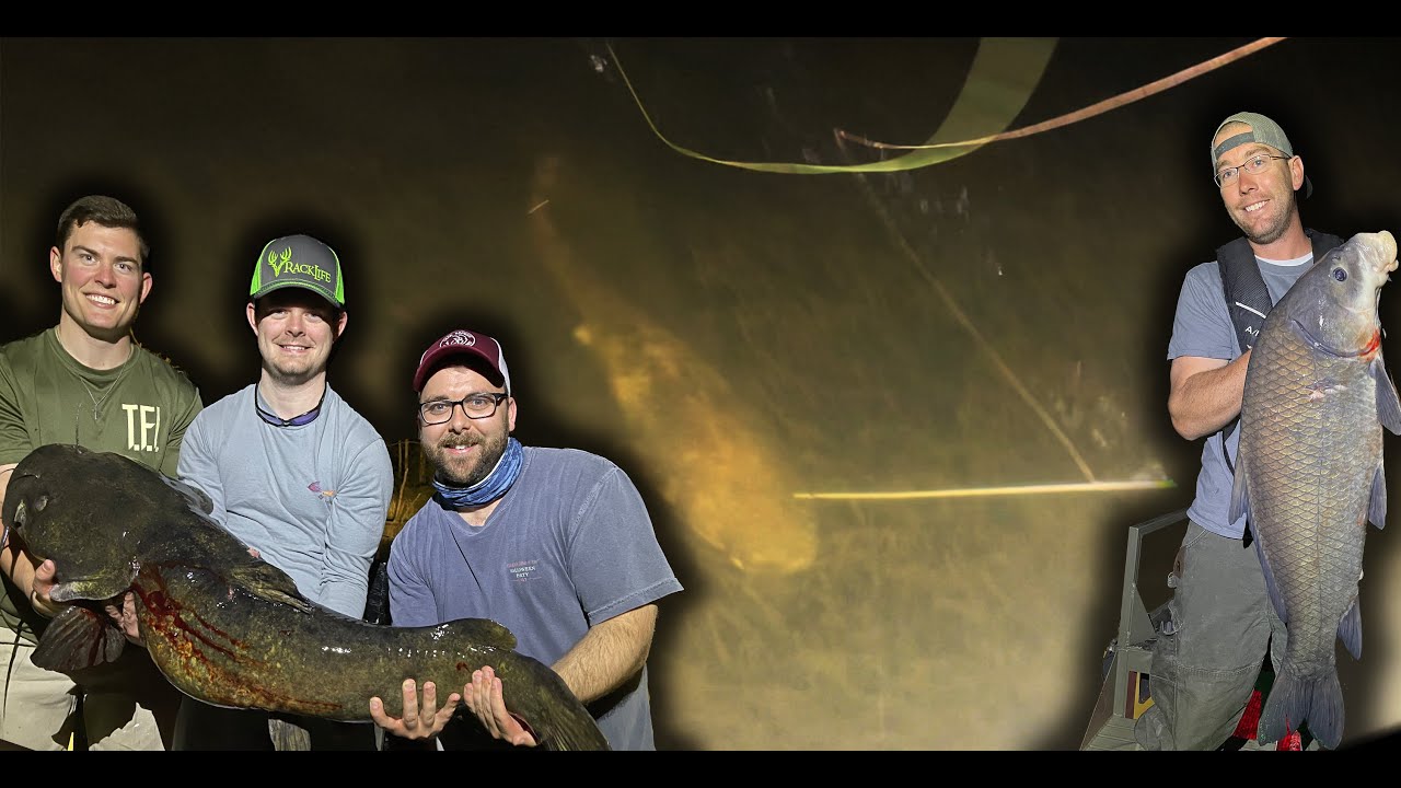 Bowfishing for April BIGGUNS with Clients! (Hits and Misses on BIG