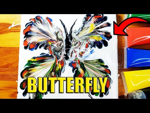 Butterfly Acrylic Pouring | Chain pull technique | Dot method VLOGMAS ...