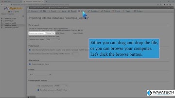 How to import database via phpMyAdmin in cPanel with WafaTech Web Hosting