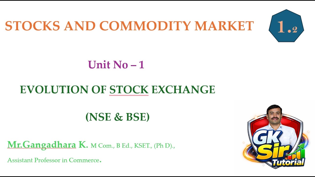 Unit - 1 Evolution of Stock Exchange - NSE - BSE