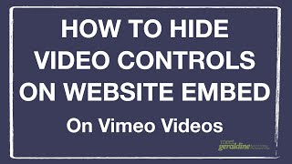 How to Hide Vimeo Controls When Embedding Onto a Website