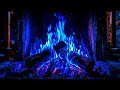🌌 Blue Fire Fireplace in Dark Room | Peaceful Crackling Flames for Stress Relief &amp; Relaxation