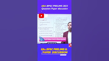 68th BPSC prelims 2023 Question Paper Discussion |  #shorts