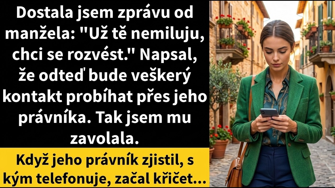 V kuchyni mi zrovna bublala káva, když mi na telefon přišla esemeska od manžela, se kterým jsem strávila deset let života: „Už tě nemiluju. Chci se rozvést. Všechno půjde přes mého právníka.“...